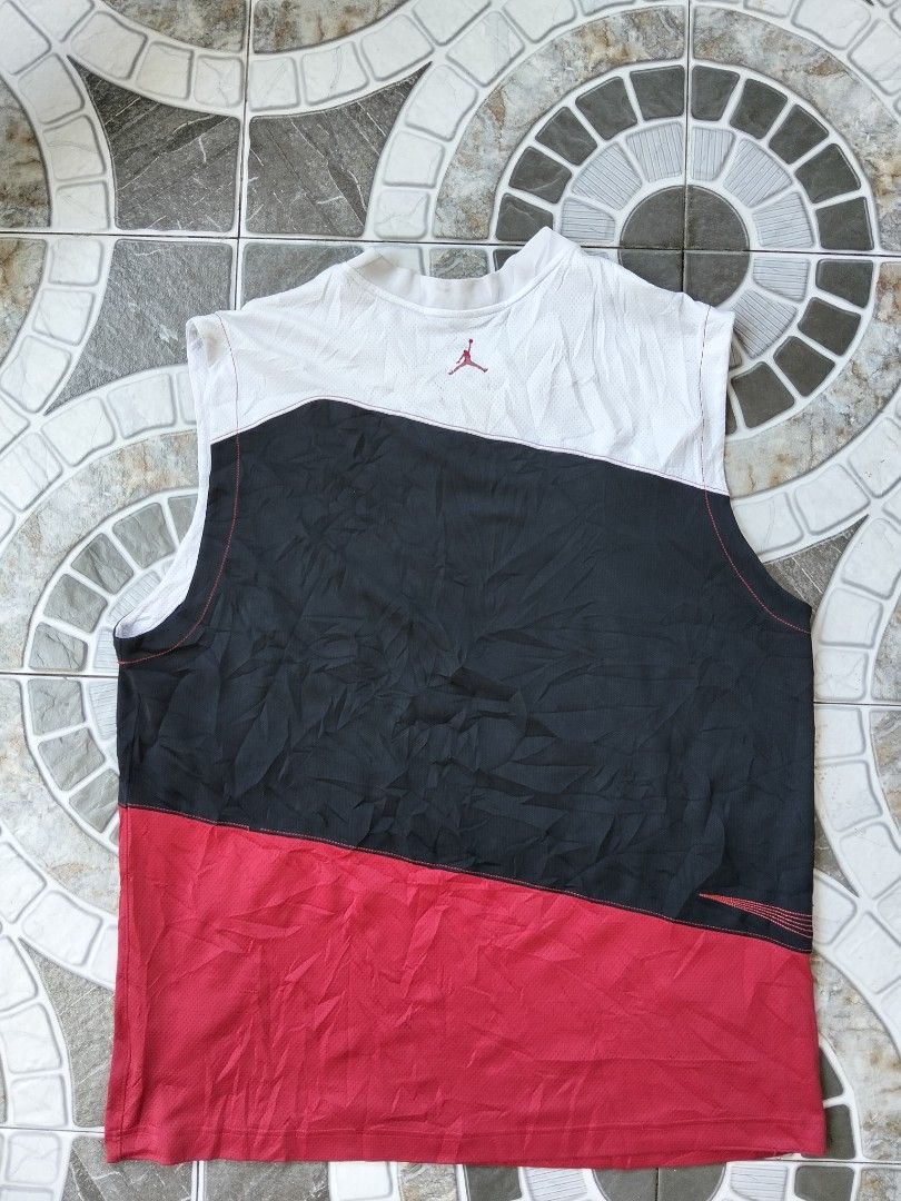 Jodan Tank Top (Category: Tshirts & Polo Shirts ) located in Nabua. Submitted by tendollardeals (Listing ID 1465598857, Image 2). Description: Jordan Jersey Tank Top Good condition XL on tag 24x31 Issue:need wash washable stain/crack prints/loose stich check photo nakalagay na.