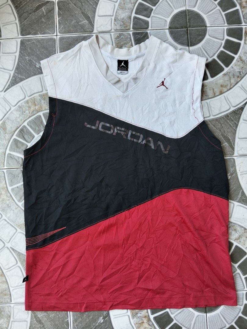 Jodan Tank Top (Category: Tshirts & Polo Shirts ) located in Nabua. Submitted by tendollardeals (Listing ID 1465598857, Image 1). Description: Jordan Jersey Tank Top Good condition XL on tag 24x31 Issue:need wash washable stain/crack prints/loose stich check photo nakalagay na.