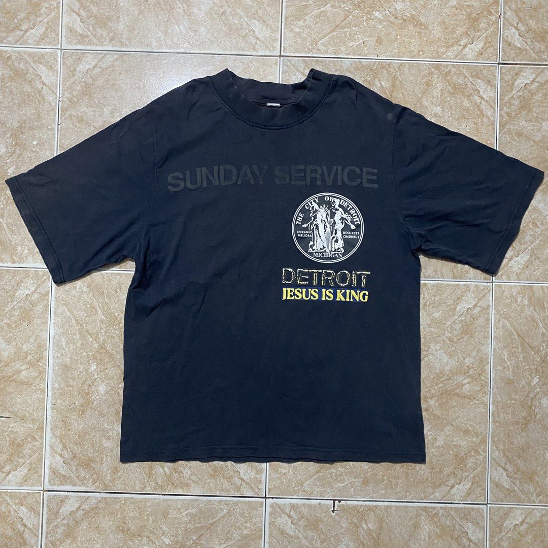 Kanye West Shirt (Category: Formal Shirts) located in Manila. Submitted by killthismane (Listing ID 1465731057, Image 1). Description: Kanye West Sunday Service Detroit t-shirt featuring the distinct yellow “Jesus Is King” lettering below the circular city seal. .