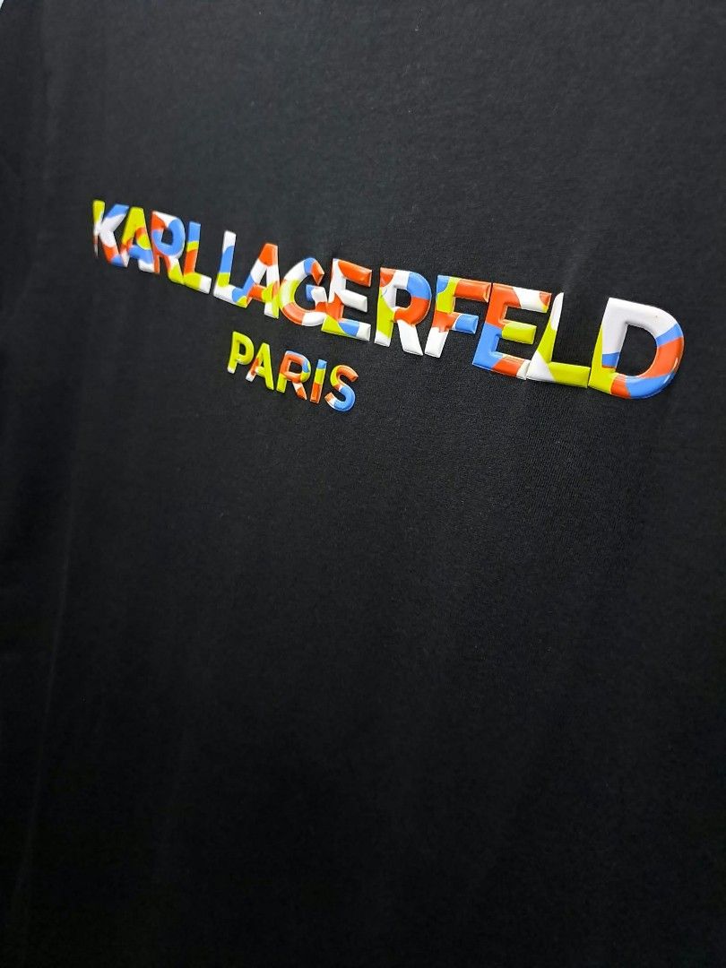 Karl Lagerfeld Paris Multicolored Rainbow Spellout (Category: Tshirts & Polo Shirts ) located in Quezon City. Submitted by yaseen73 (Listing ID 1465651650, Image 3). Description: Karl Lagerfeld Paris Multicolored Rainbow Logo Spellout Across the Chest Made in Peru - 3D Puff Print - Light Weight - Wearing Size : XS on Tag - Dimensions : Width 18 Length 29 - Color Rate : 9.9/10 - Issue : 2 Pinholes But Not Barely Visible (See Last Photo) - Conditio