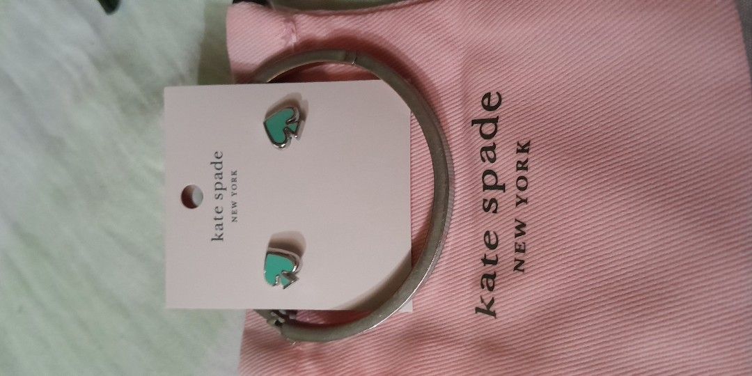 Kate spade accessories (Category: Earrings) located in Manila. Submitted by dreamweaver25 (Listing ID 1465665159, Image 3). Description: kate spade watch barely used php 3500 ks ruby rose earring pink php 2500 ks bangle and stud package green or pink php 2500 pick up cubao ship via lalamove kaliwaan bayad ship via jrs if provinces price is fixed sure buyer only.
