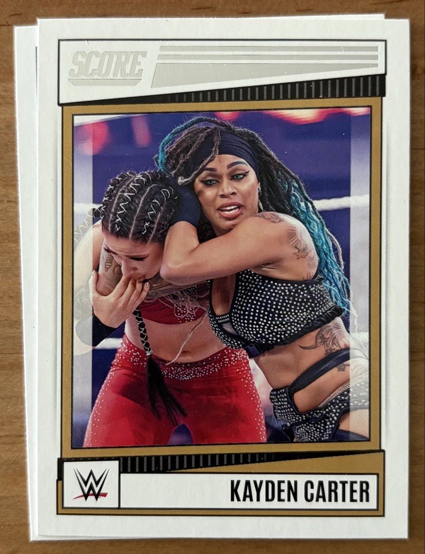 Kayden Carter | WWE Cards ~ Score '22 (Category: Raw Singles) located in Makati City. Submitted by cardlab (Listing ID 1465663894, Image 1). Description: Items are 💯 authentic/original/legit. About The Card: • 2022 Chronicles Score • Card No. 194 FOR: • Cards ₱99 and below with Card Sleeves • Cards ₱100 and up with Used Toploader • ₱10 for Bnew Tops Packaging (If Shipping): ✔️ Plastic cover ✔️ Cardboard ✔️ Bubble wrap NOTE: • Cards are raw • Car