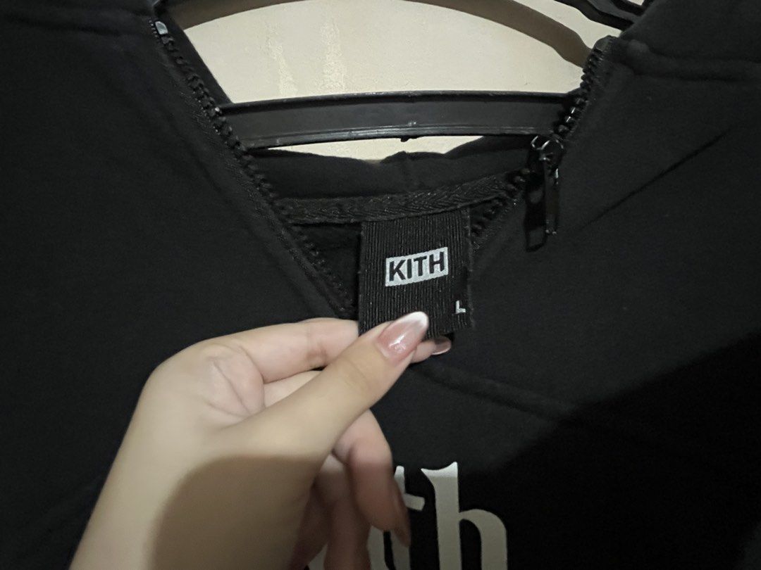 Kith New York Black Hoodie (Category: Coats, Jackets and Outerwear) located in Manila. Submitted by jeiii_ (Listing ID 1465683265, Image 2). Description: ✨ Clean overall condition ✨ Classic black color ✨ Kith New York logo on front ✨ Comfortable and easy to pair with jeans, cargos, or shorts Selling because I don’t get to wear it anymore. RFS: Decluttering / rarely worn Negotiable for sure buyers.