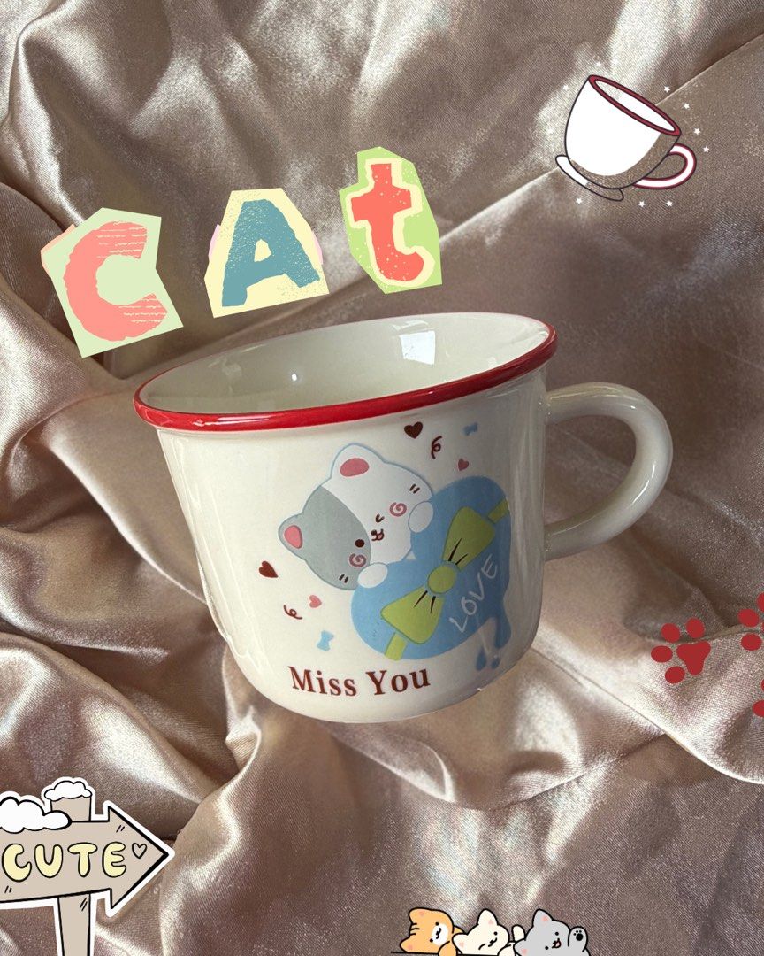 Kitty Cat Mug ☕️ (Category: Coffee & Tea Tableware) located in Manila. Submitted by mugandsips (Listing ID 1465600020, Image 2). Description: Kitty Cat Mug ☕️ Brandnew Condition No Dents -✨Unique Design -🎀 Cute and aesthetic designs -🎁 Gift ideas, for birthdays and special occasions -🌷 Perfect for your home, office, or study desk Price- 299.00 Location- South Caloocan Courier- Lalamove/ J&T.