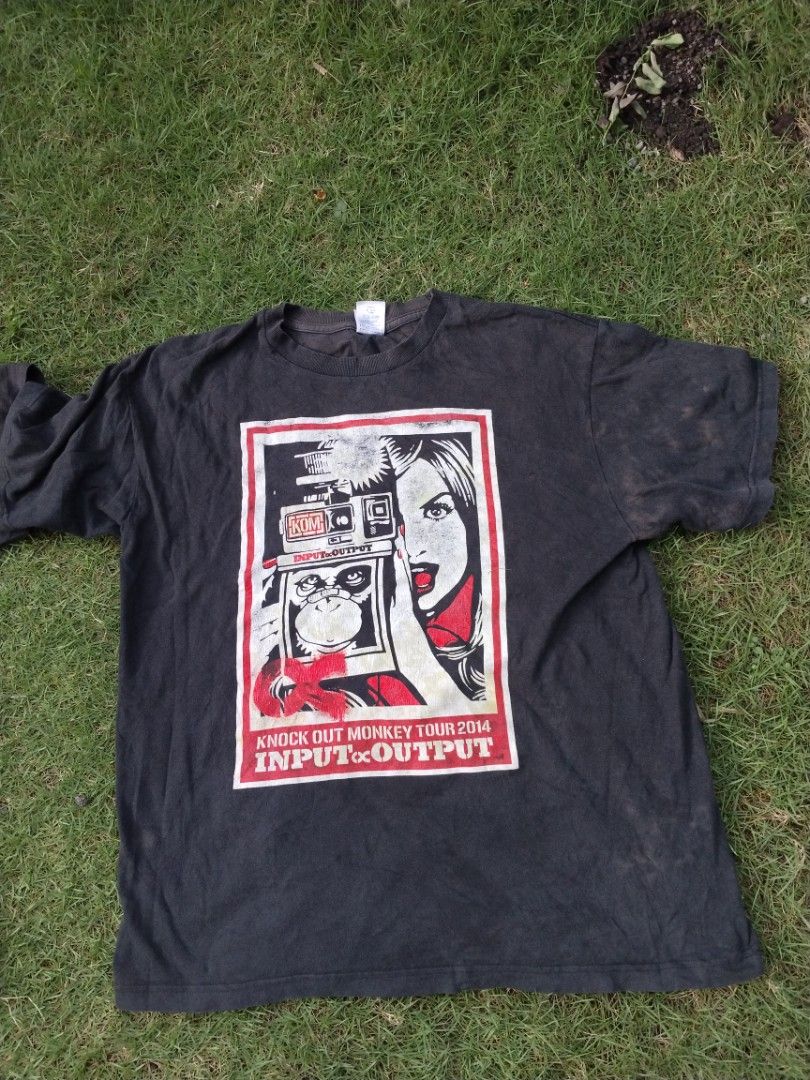Knock Out Monkey Band Tour T-Shirts Bundle (Category: Tshirts & Polo Shirts ) located in Legazpi City. Submitted by genobecollectives (Listing ID 1465657728, Image 2). Description: Knock Out Monkey 700 aspack free ship pag each 300 add sd large 22 x 28 - Color: Classic Black - Material: Comfortable 100% cotton - Design 1: Gorilla graphic on front with 'KOM' text on the upper back - Design 2: Input & Output Tour 2014 graphics on front and back nec