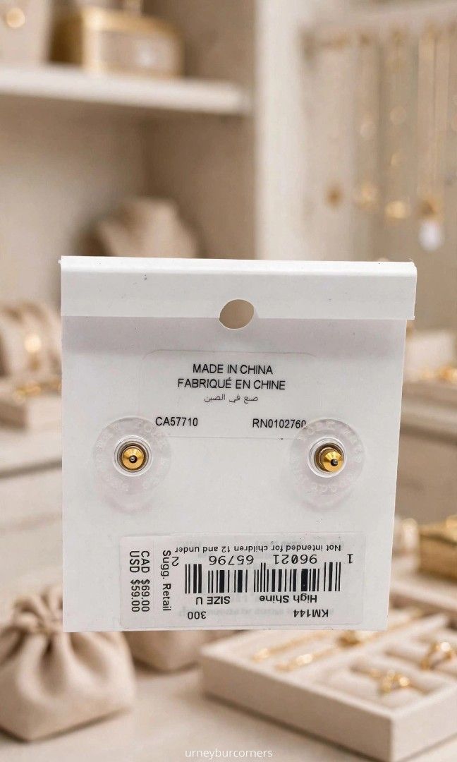 KS HIGH SHINE EARRINGS - GREEN (Category: Earrings) located in Imus. Submitted by urneyburcorners (Listing ID 1465591589, Image 2). Description: width: 0.38" product weight: 4.72g materials: brass, glass, cubic zicornia, titanium bought from USA brand outlet, 100% original.