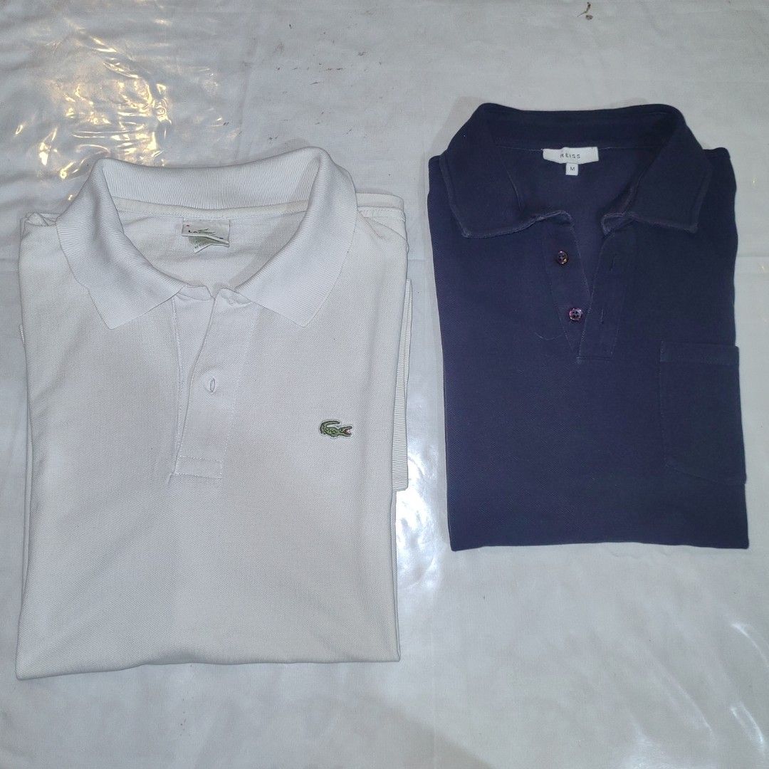 LACOSTE and REISS polo shirt bundle (Category: Tshirts & Polo Shirts ) located in Barotac Nuevo. Submitted by yorcollections (Listing ID 1465696539, Image 1). Description: LACOSTE and REISS polo shirt bundle Lacoste white polo shirt Actual dimensions Length 28.5 inches Width 21 inches *issue see pics Reiss navy blue polo shirt Size M on tag Actual dimensions Length 25 inches Width 20 inches 200php + sf.