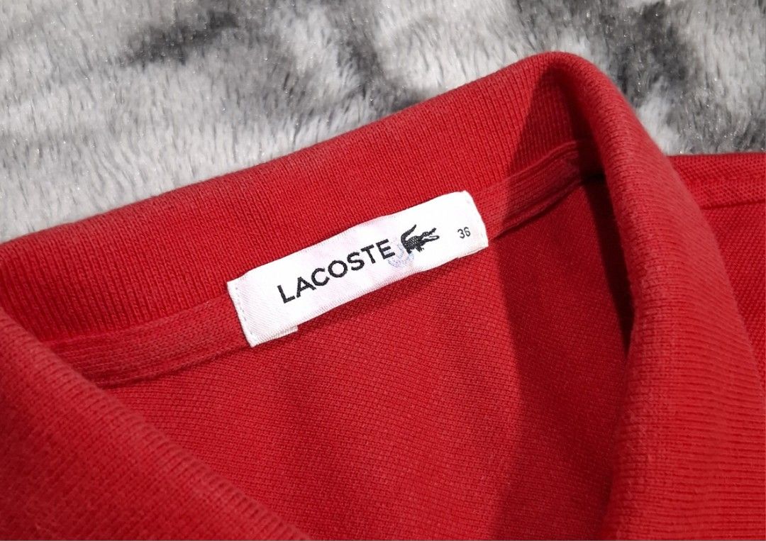 Lacoste Red Polo Dress Size 36 (Category: Dresses) located in Sorsogon. Submitted by johnmichae69459 (Listing ID 1465699583, Image 3). Description: - Brand: Lacoste - Item: Polo Dress - Color: Bright Red - Size: 36 (Made in Korea) - 17 width - 35 lenght - Features: Short sleeves, classic collar with 3-button placket, ribbed collar and cuffs, signature embroidered crocodile logo.