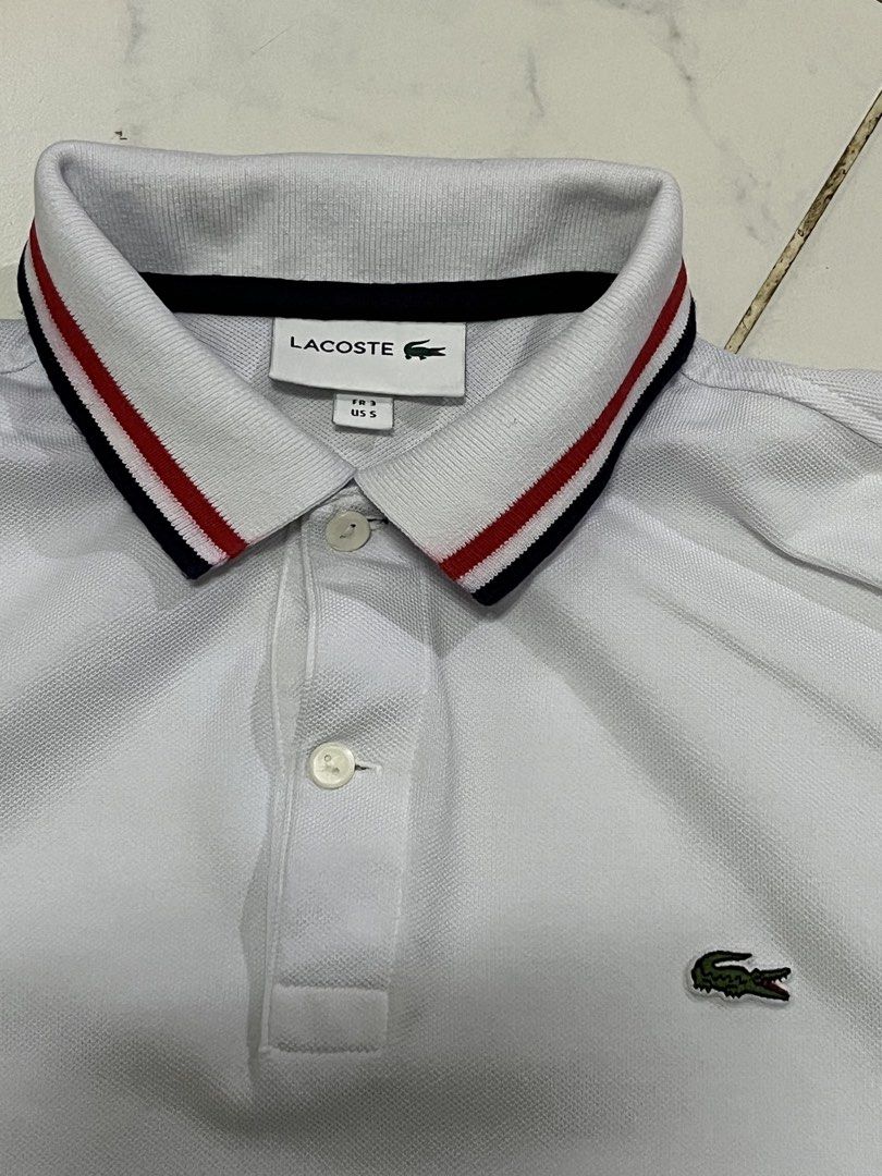 lacoste twin tip (Category: Luxury Apparel) located in Muntinlupa City. Submitted by buymothriftko (Listing ID 1465685487, Image 2). Description: lacoste twin tip size:3 small fits to semi medium width:20.5 length:25.5 in xcellent condition.