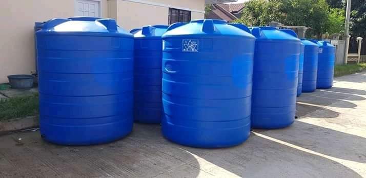 Large Blue Plastic Water Storage Tanks Multiple Available (Category: Water Bottles & Tumblers) located in Caloocan City. Submitted by vastbird_4f59c3 (Listing ID 1465714515, Image 1). Description: Heavy-duty blue water storage tanks lined up outside. Large capacity vertical tanks. Sturdy plastic build with ribbed exterior for extra strength. Multiple units ready for pickup. Good for household reserve or farm use. Standard threaded outlet fittings