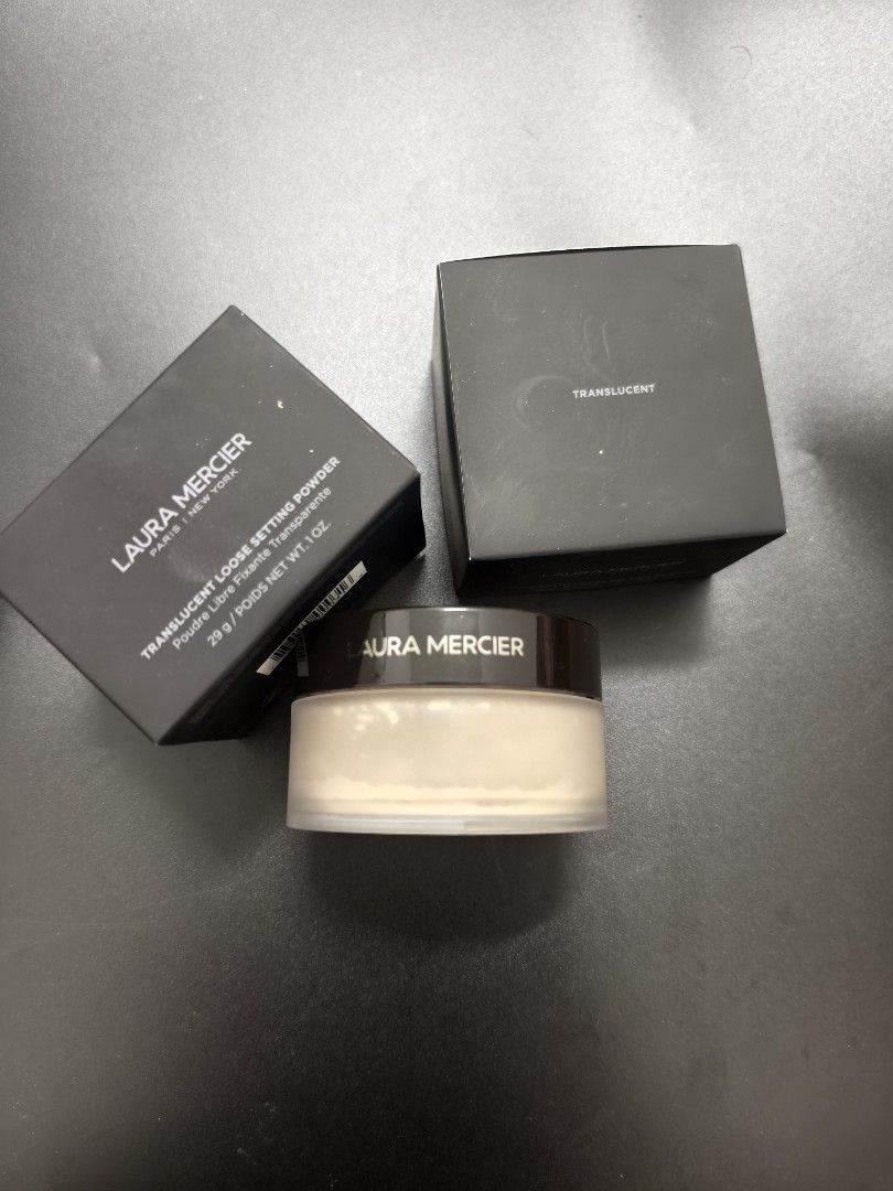 Laura Mercier Translucent Loose Setting Powder 29g (Category: Makeup) located in Angeles City. Submitted by measaliman02351 (Listing ID 1465647391, Image 1). Description: - Brand: Laura Mercier Translucent Loose Setting Powder - Size: 29g (Full size jar with original outer box) - Condition: Brand new, unopened, pristine condition - Shade: Universal translucent (suits multiple skin tones) - Benefits: Locks in makeup all day, heavy-duty formula, ze
