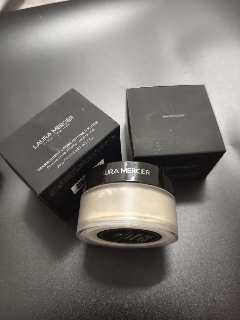 Laura Mercier Translucent Loose Setting Powder 29g (Category: Makeup) located in Angeles City. Submitted by measaliman02351 (Listing ID 1465647391, Image 2). Description: - Brand: Laura Mercier Translucent Loose Setting Powder - Size: 29g (Full size jar with original outer box) - Condition: Brand new, unopened, pristine condition - Shade: Universal translucent (suits multiple skin tones) - Benefits: Locks in makeup all day, heavy-duty formula, ze