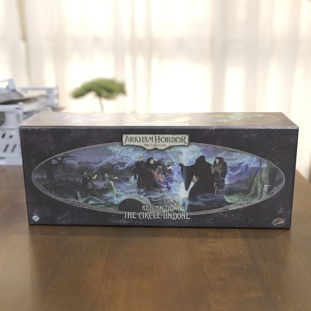 [LCG] Arkham Horror - Return to the Circle Undone (Category: Board Games & Puzzles) located in Batangas. Submitted by ambiverity (Listing ID 1465750238, Image 1). Description: Product: [LCG] Arkham Horror - Return to the Circle Undone Publisher: Fantasy Flight Games Condition: Lightly Used (opened but never played) [2nd owner] Shop Bought From: Facebook Marketplace RFS: decluttering of place, does not spark joy anymore Shipping: LBC, Lalamove (Me