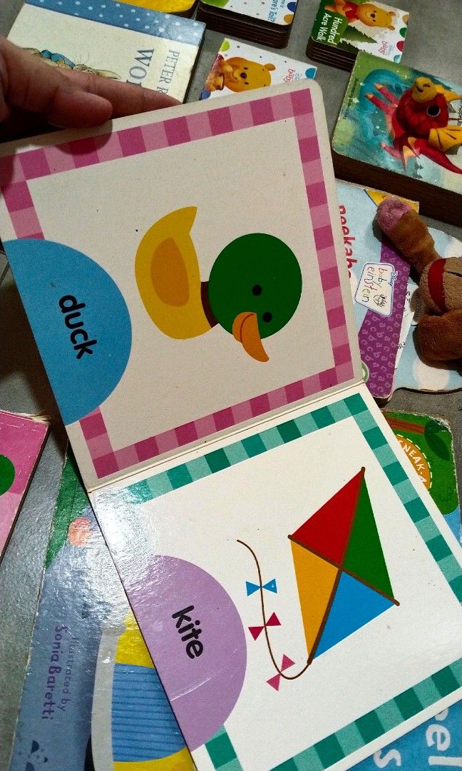 Learning board books bundle including Peter rabbit words and interactive wheels on the bus book (Category: Children's Books) located in San Pedro. Submitted by emplaything (Listing ID 1465663494, Image 3). Description: - Set of 7 interactive toddler board books - Includes Peter Rabbit Words, Wheels on the Bus, Baby Dragon finger puppet book, Peekaboo Baby, Disney Winnie the Pooh mini books, Babytime First Words, and Vocabulary 1 - Features fun te