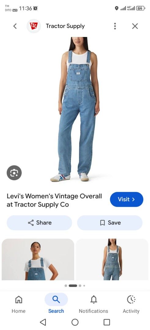 Levi's Premium Denim Overalls Medium Wash (Category: Jumpsuits) located in Davao. Submitted by salupannino2016-98573 (Listing ID 1465602996, Image 2). Description: LEVI's PREMIUM OVERALL DENIM VINTAGE STYLE ZE..30/WOMEN'S LEGTH..55 (TOP TO BUTTOM) LIKE NEW 1200/FREESHIP TNX ADMIN..☺.