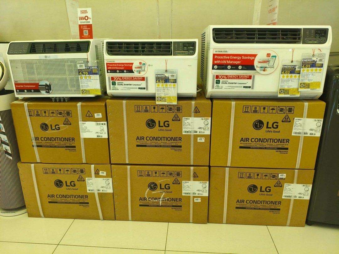 LG WINDOW TYPE INVERTER AIR CONDITIONER (Category: Air Conditioning and Heating) located in Quezon City. Submitted by annys.online (Listing ID 1465719634, Image 1). Description: LG WINDOW TYPE INVERTER AIRCON LA080ENT DISCOUNTED 19,000 LA100GC2 SRP 39,888 CASH 20,800 LA100ENT DISCOUNTED 20,000 LA150GC1 compact size Cash 23,700 LA150GC2 SRP 45,288 CASH 28,700’ LA200GC2 SRP 57,288 CASH 39,300 LA250GC2 SRP 64,888 CASH 45,500 Brand new and sealed wit