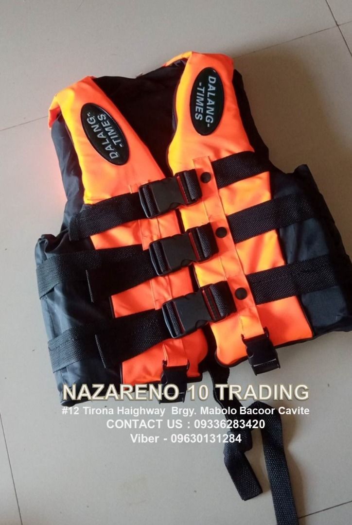 Life Jacket Safety Vest (Category: Looking For) located in Bacoor. Submitted by kajezame.2021 (Listing ID 1465654680, Image 1). Description: Life Jacket Safety Vest For More Details and Discount Contact Ms. Karen NAZARENO 10 TRADING 0963 0131 284 0933 6283 420 0956 7028 557 0933 8559 510 Landline: Look for Ms. Karen (046 ) 416 3920 Also available: • Traffic cone • Parking Block stopper • Hooded trash bin • Road Plastic Barrier • Spill boom • Fish