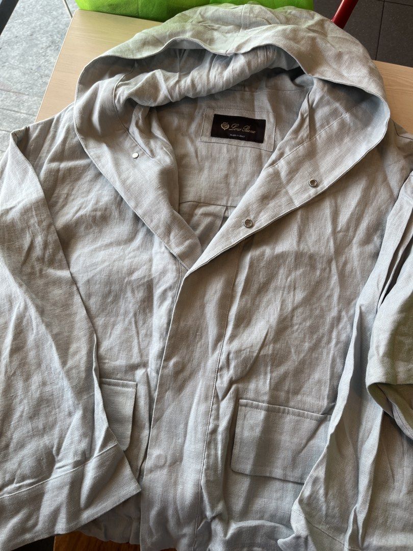 Loro Piana Volmar Jacket Grey (Category: Luxury Apparel) located in Calapan. Submitted by axlefinestpicks (Listing ID 1465701955, Image 3). Description: Care Label Details • Brand: Loro Piana • Style Number: FAM8859-60KS • Size: 160/84A (S) • Material Composition: 100% linen (outer fabric/face) and 100% cotton (lining/trim) Like New Condition SRP: ₱204,000 Dimes: Width (pit to pit) 23” Hem width 21” Shoulder width 22” Sleeve length 18” Back lengt