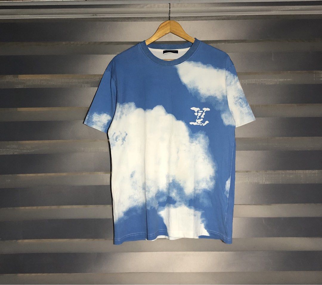 Louis Vuitton Cloud Blue (Category: Tshirts & Polo Shirts ) located in Ormoc. Submitted by lunzagalan01366 (Listing ID 1465732468, Image 1). Description: - Brand: Louis Vuitton - Item: Cloud Print T-Shirt - Color: Blue and White - Size: S on Tag Fits Large - Material: 100% Cotton - Origin: Made in Italy - Condition: Pristine with clean tags attached inside collar and side seam - Details: Distinct all-over cloud graphic, subtle embroidered chest l