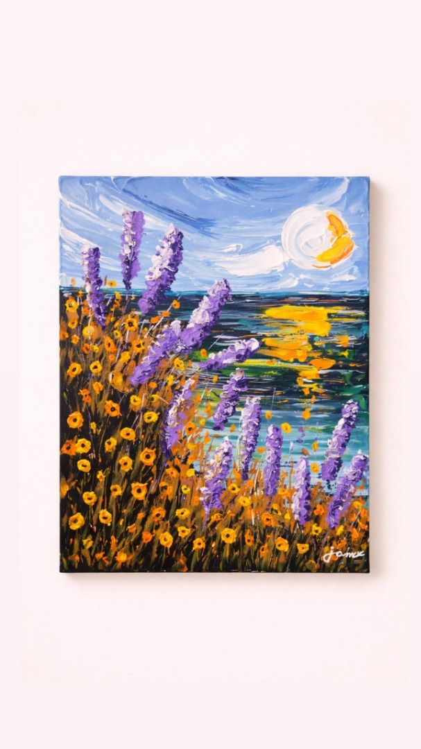 Lupines Painting (Category: Wall Decor) located in Manila. Submitted by jamaymaart (Listing ID 1465678091, Image 1). Description: 🎨 ORIGINAL HANDPAINTED ACRYLIC PAINTING ✨ Original artwork 🖼️ Medium: Acrylic on Canvas 📐 Size: 24 x 33 cm. 💰 Price: ₱4000 📍 Location: Metro Manila A one-of-a-kind original painting created to bring beauty and character into your space. Perfect for your bedroom, living room, office, or as a meaningful gift. ✔️ 100