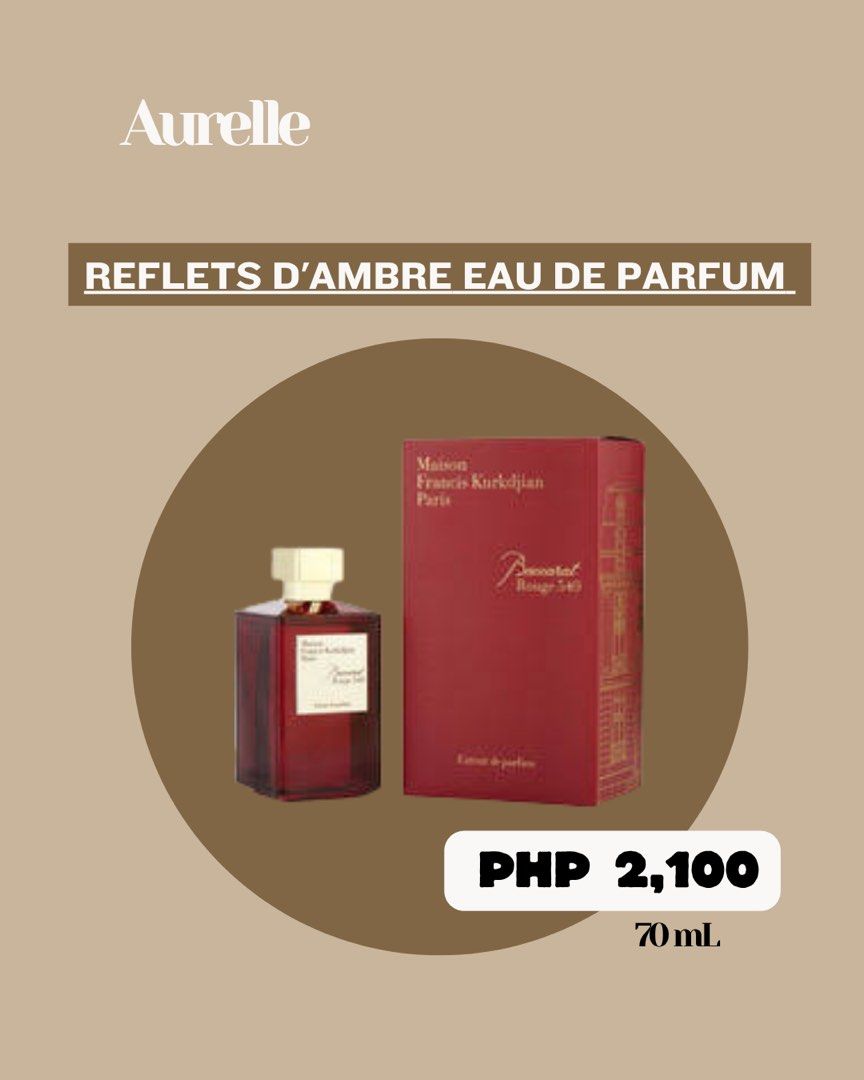 Maison francis Baccarat (Category: Fragrance & Deodorants) located in Manila. Submitted by aurelleph (Listing ID 1465603934, Image 2). Description: 🎀FOLLOW OUR FB, IG AND TIKTOK Stay updated with our latest products, new arrivals, announcements, and restocks. IG: @aurellephofficial FB: Aurelle TIKTOK: aurellephofficial See you there! ♡.