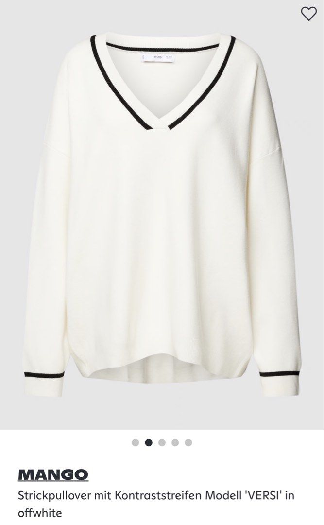 MANGO V-Neck Knit Sweater Offwhite (Category: Longsleeves) located in Manila. Submitted by aemax.cgtrading (Listing ID 1465724461, Image 1). Description: Smooth knit Loose fit (Im size S) .