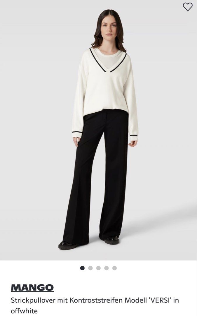 MANGO V-Neck Knit Sweater Offwhite (Category: Longsleeves) located in Manila. Submitted by aemax.cgtrading (Listing ID 1465724461, Image 2). Description: Smooth knit Loose fit (Im size S) .