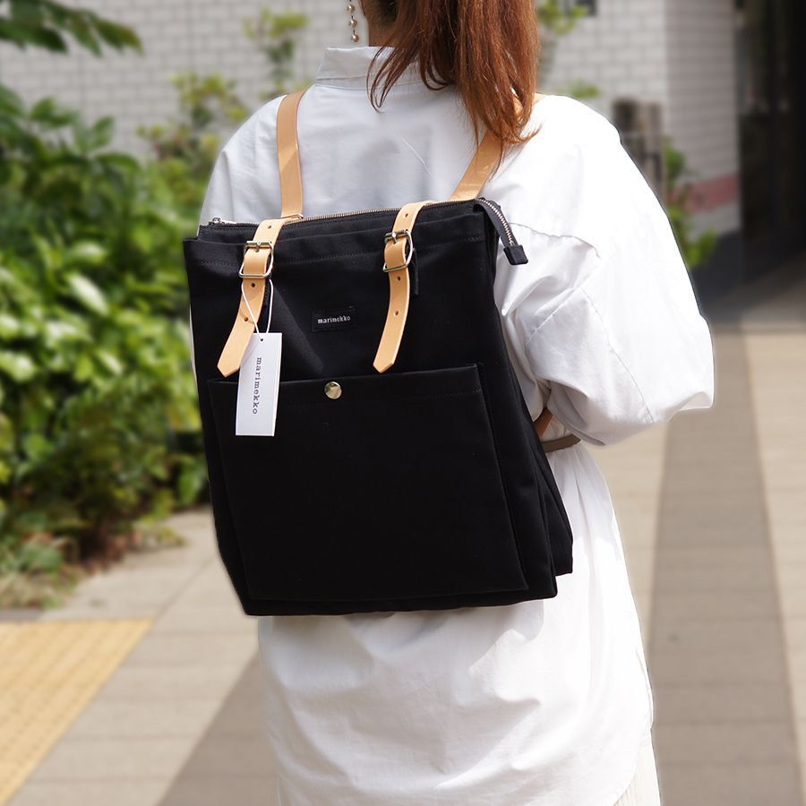 Marimekko - Eppu Two-way Canvas Bag (Category: Backpacks) located in Makati City. Submitted by dailypickups_ (Listing ID 1465687044, Image 1). Description: Medium size Brand-new with tags No inclusions Dimensions Width: 13.5” Height: 15”.