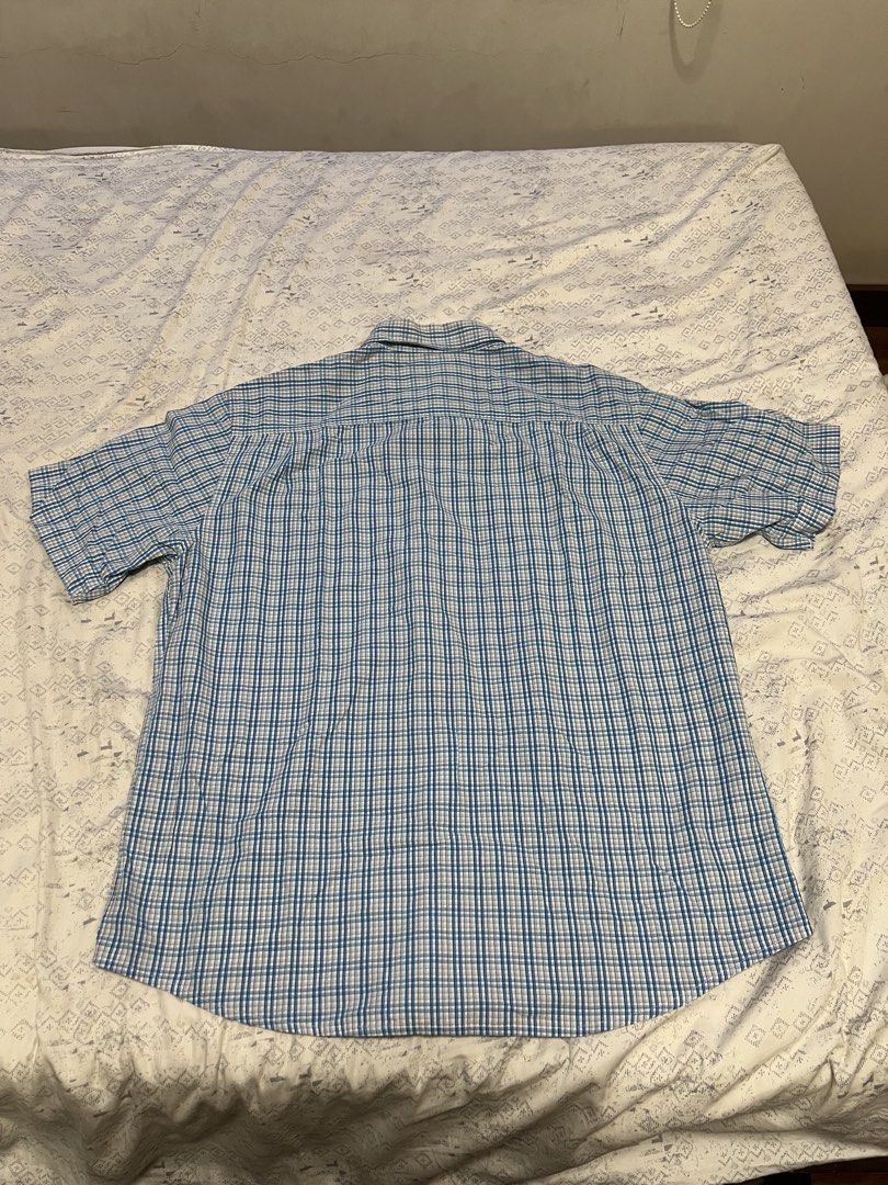 M&S Blue Plaid Button-Down Shirt (L) (Category: Formal Shirts) located in Paranaque City. Submitted by primefinds.ph (Listing ID 1465667767, Image 2). Description: - Size L (23” x 29”) - Regular fit - Peached pure cotton 10/10 condition No issues.