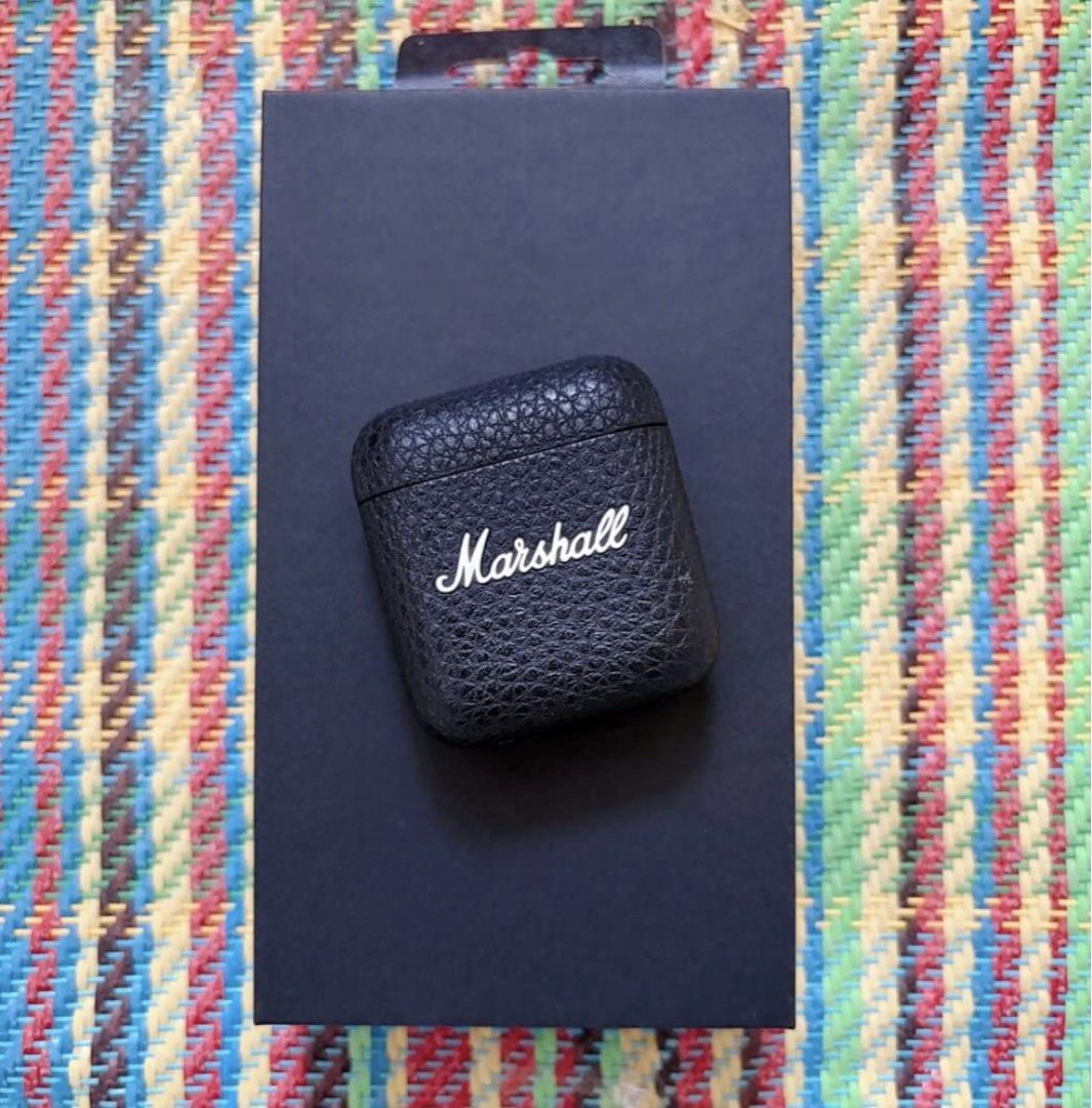 Marshall Minor IV True Wireless Earbuds Black (Category: Earphones) located in Makati City. Submitted by goodstuffscrubs (Listing ID 1465626757, Image 1). Description: Marshall Minor IV Wireless Earbuds (Black) Original box and both earbuds Note: lost type c cable for charging Note: Has a minor scuff near the front bottom corner (as shown in photos) but no other hidden issues or what RFS: rarely used Rush sale, 3,000 slightly nego Meet ups at Pas