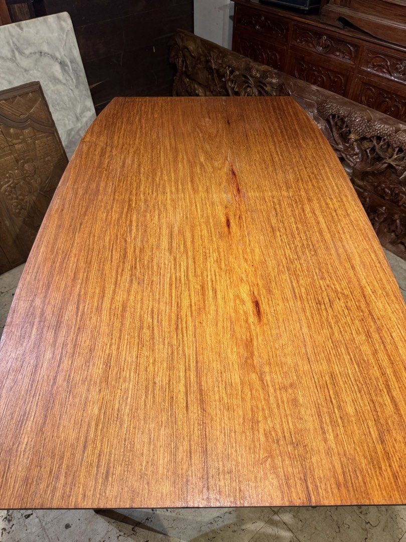 Mid Century 1pc top Narra Pencil Legs Dining Table (Category: Vintage Collectibles) located in Manila. Submitted by sinaunang_gamit (Listing ID 1465611759, Image 3). Description: Mid Century 1pc top Narra Pencil Legs Dining Table Length: 60 inches Height: 31 inches Width: 36 inches Solid narra 1pc top 6-8 seater ₱15k.