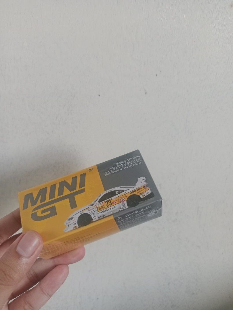 Mini GT NISSAN S15 SILVIA (Category: Interactive Toys) located in Dipolog. Submitted by karl_hobby (Listing ID 1465609705, Image 1). Description: Mini GT LB-Super Silhouette NISSAN S15 SILVIA #23 2022 Goodwood Festival of Speed Item is sealed‼️ CONDITION: Very mint never been open MOP: Gcash/Maribank MOD: J&T Express/SPX Express/Flash Express.