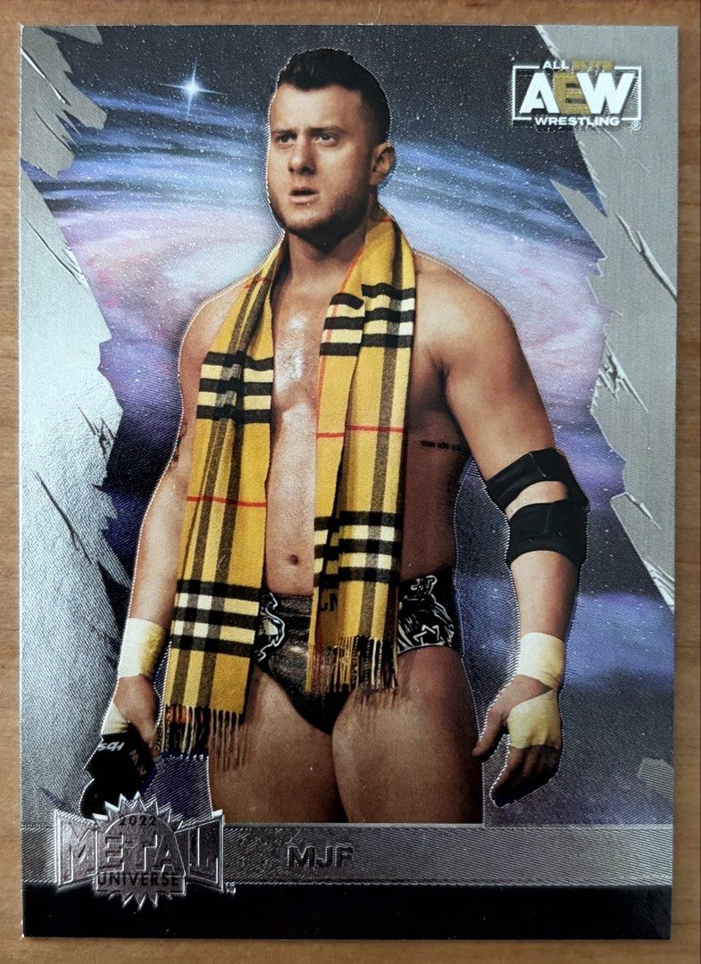 MJF | AEW Cards ~ Metal Universe '22 (Category: Raw Singles) located in Makati City. Submitted by cardlab (Listing ID 1465601545, Image 1). Description: Items are 💯 authentic/original/legit. About The Card: • 2022 SkyBox Metal Universe • Card No. 25 FOR: • Cards ₱99 and below with Card Sleeves • Cards ₱100 and up with Used Toploader • ₱10 for Bnew Tops Packaging (If Shipping): ✔️ Plastic cover ✔️ Cardboard ✔️ Bubble wrap NOTE: • Cards are raw • 
