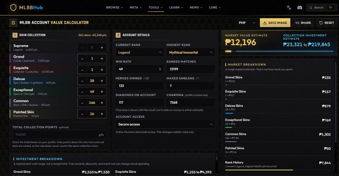 MLBB ACCOUNT (Category: Others) located in Caloocan City. Submitted by bravefox.854756 (Listing ID 1465585703, Image 1). Description: 12000 ORIGINAL PRICE.