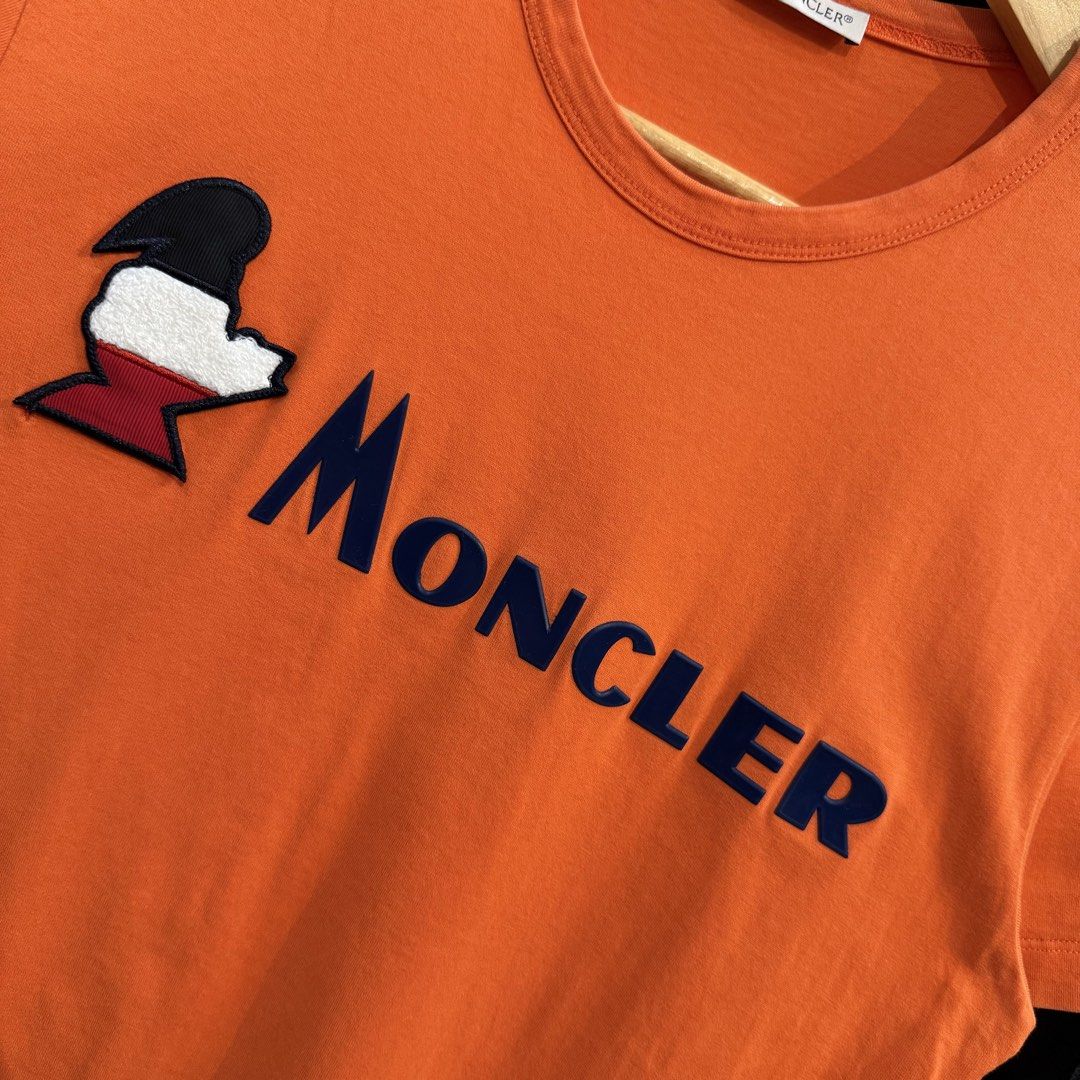 Moncler Orange T-Shirt (Category: Tshirts & Polo Shirts ) located in Manila. Submitted by carbungcoalex (Listing ID 1465745508, Image 3). Description: MONCLER X PALM ANGELS SHIRT 19 by 26.5 Good Condition Complete tags 1200 CLAIM.