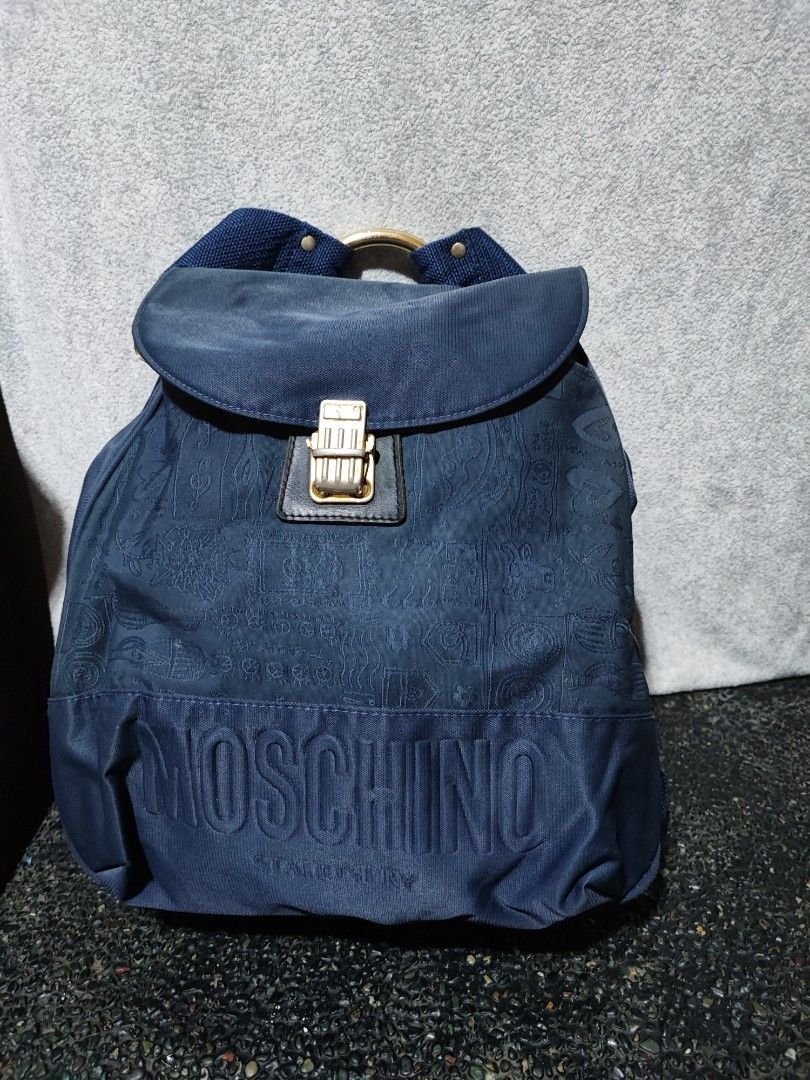 Moschino Nylon Backpack (Category: Backpacks) located in Baguio. Submitted by ozara.06 (Listing ID 1465699258, Image 1). Description: Moschino vintage nylon backpack Medium size In very good condition 1200.