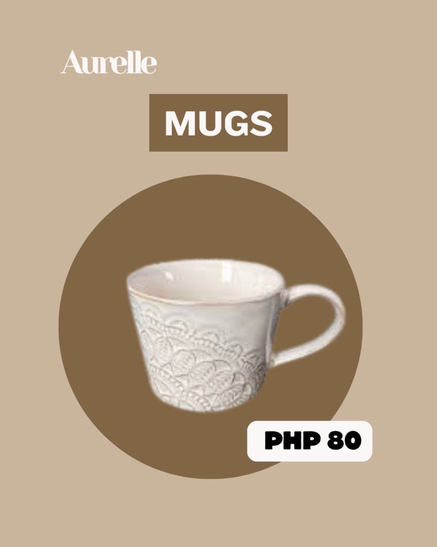 Mugs (Category: Other Kitchenware & Tableware) located in Manila. Submitted by aurelleph (Listing ID 1465605107, Image 3). Description: 🎀FOLLOW OUR FB, IG AND TIKTOK Stay updated with our latest products, new arrivals, announcements, and restocks. IG: @aurellephofficial FB: Aurelle TIKTOK: aurellephofficial See you there! ♡.