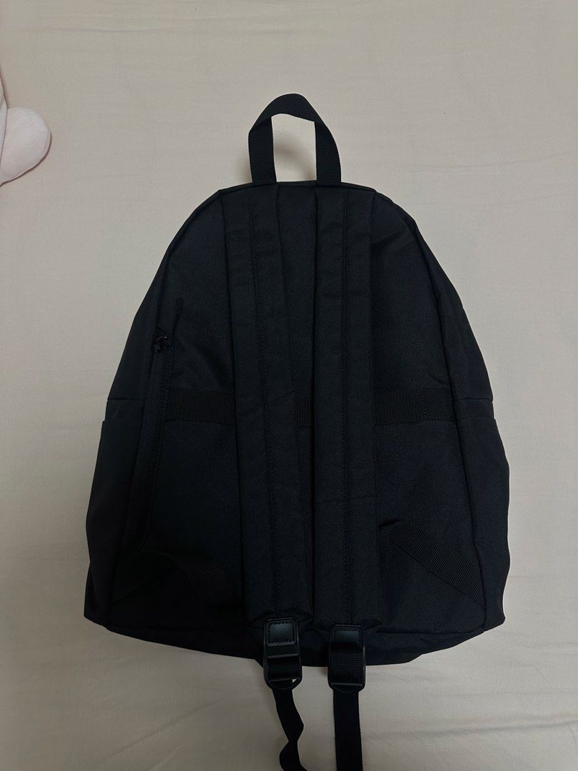 MUJI Black Backpack Laptop Bag (Category: Backpacks) located in Manila. Submitted by buymyclothesplspls (Listing ID 1465668686, Image 2). Description: - New, No damage, Not use - Water repellant - Brand: MUJI - Color: Plain Black - Material: Durable polyester - Condition: Clean inside and out, excellent daily driver - Features: Spacious main compartment, front storage pocket, internal laptop sleeve with secure velcro strap - Comfort: Adjustable s