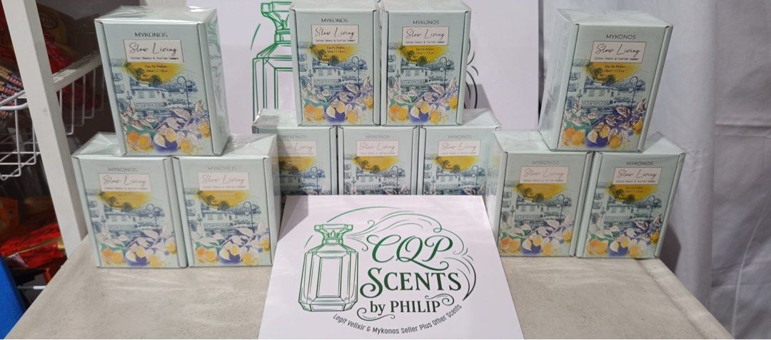 Mykonos Slow Living 50ML BNIB On Hand (Category: Fragrance & Deodorants) located in Quezon City. Submitted by cqpscentsbyphilip (Listing ID 1465625607, Image 2). Description: Mykonos Slow Living 50ml BNIB ON HAND Php 1999 Grab/Lalamove Ready Unli vouch, unli legit check 📍CQP Scents by Philip (QC) PM!.