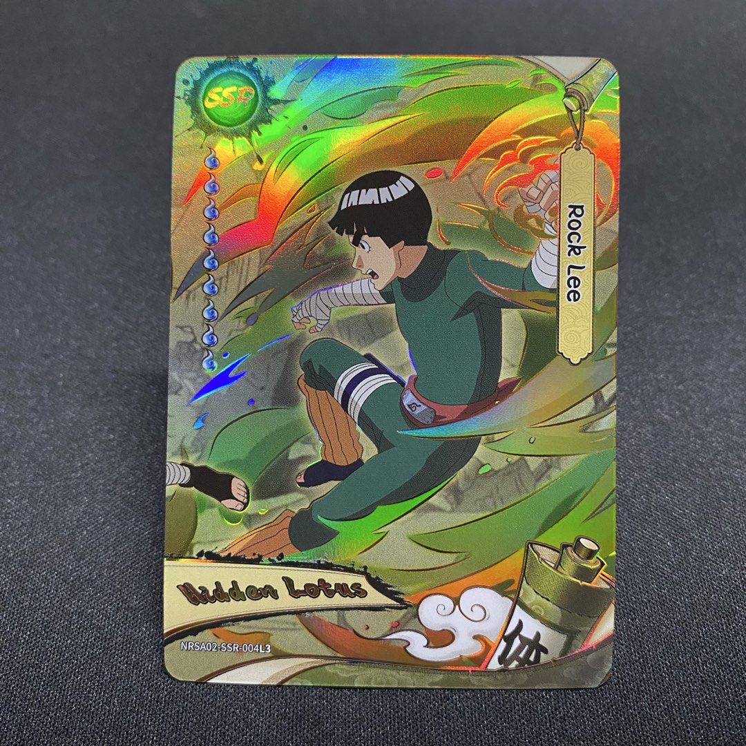 NARUTO KAYOU - ROCK LEE (SSR) (Category: Raw Singles) located in Taguig. Submitted by secrethideout_official (Listing ID 1465737709, Image 1). Description: Naruto Kayou - Rock Lee Super Super Rare (SSR) ✅ firm price ✅ ignoring LP inquiry Location: Taguig📍 Shipping: J&T | LBC | Lalamove Payment: Gcash | Bank Transfer.