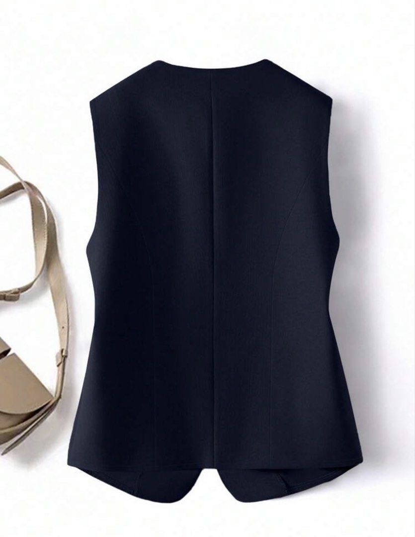Navy Blue Round Neck Open Front Women Top (Category: Sleeveless) located in Angeles City. Submitted by krezzaaaa (Listing ID 1465715393, Image 2). Description: .