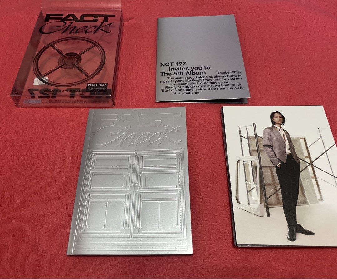 NCT 127 Fact Check Album (Category: K-Wave Merchandise) located in Naga. Submitted by thee.clutter.er (Listing ID 1465648444, Image 1). Description: wts lfb ph nct 127 johnny taeyong yuta doyoung jaehyun jungwoo mark haechan unsealed album with inclusions selling for 170 php!.