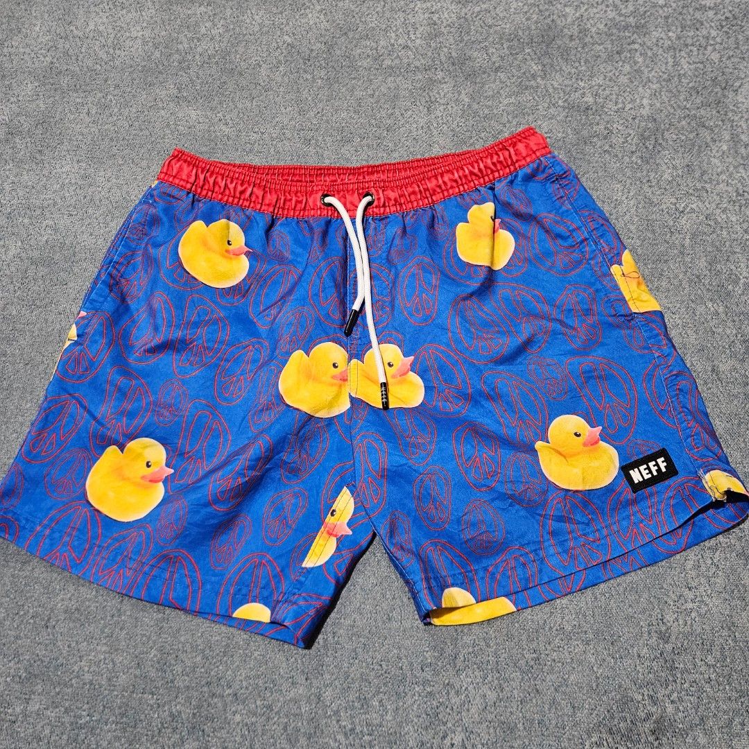 Neff ducky shorts (Category: Shorts) located in Baguio. Submitted by fadexquisite (Listing ID 1465581115, Image 1). Description: Neff ducky shorts Size med on tag Waist 28-32inch Length 15inch Rise 11inch Inseam 5inch Leg opening 11inch Excellent condition Note has rip design on sides 400 plus ship fee.