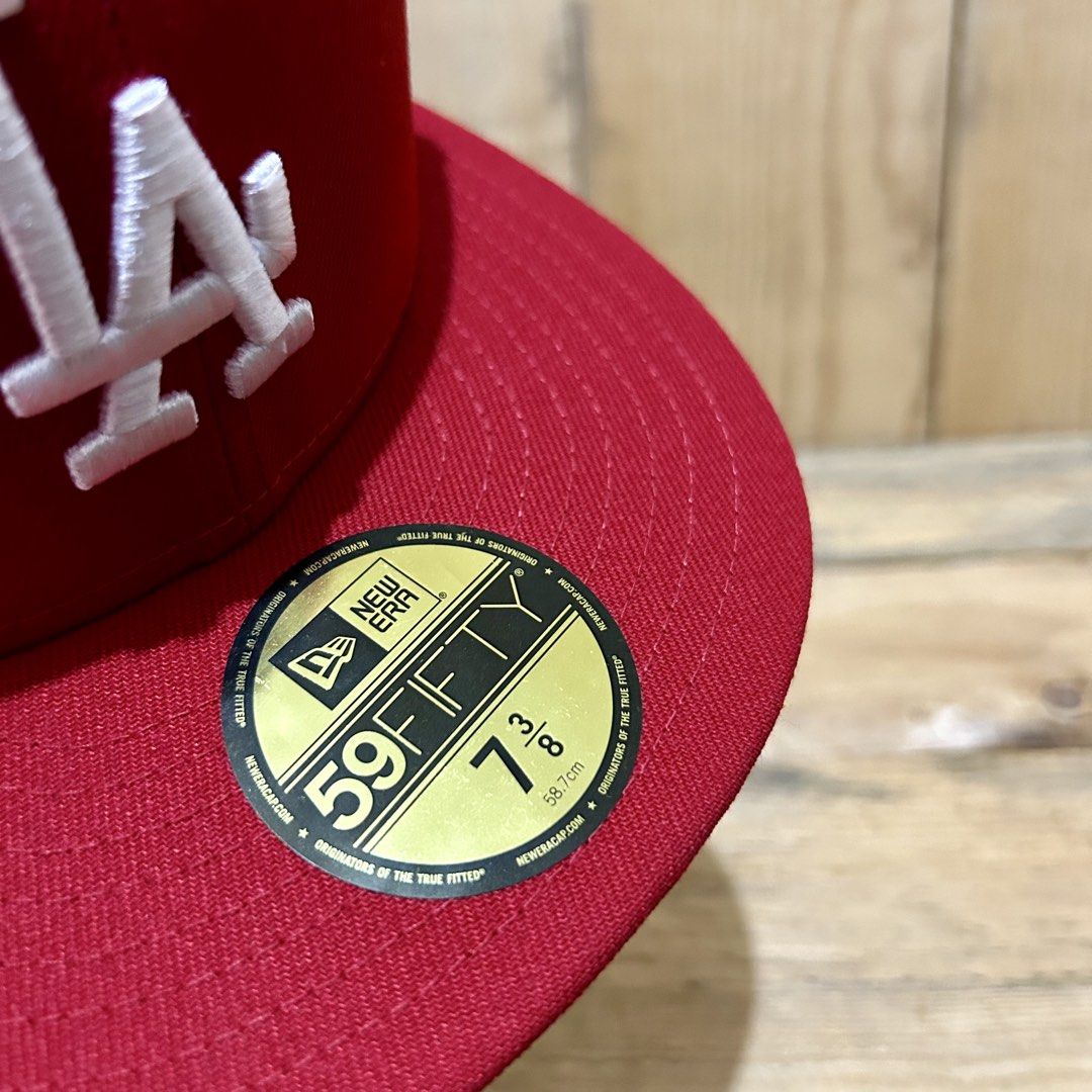 New Era Los Angeles Dodgers MLB 59FIFTY Cap (Category: Caps & Hats) located in Plaridel. Submitted by hatsandthreadsco. (Listing ID 1465710840, Image 3). Description: Plaridel Bulacan loc Detailed pictures posted 1850 each only Authentic and Bnew with stickers Scarlet Red | Size 7 3/8 .
