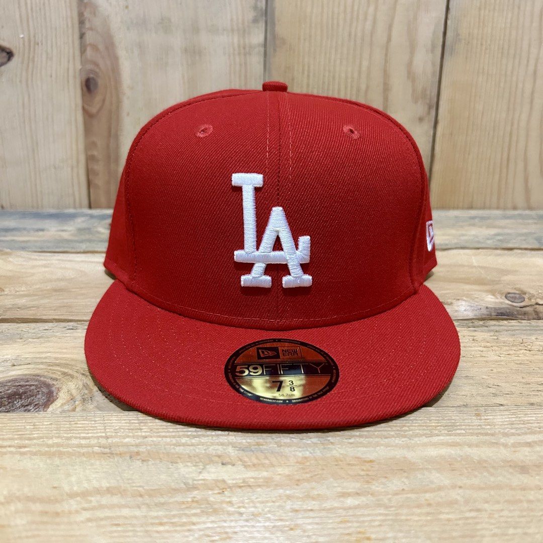 New Era Los Angeles Dodgers MLB 59FIFTY Cap (Category: Caps & Hats) located in Plaridel. Submitted by hatsandthreadsco. (Listing ID 1465710840, Image 1). Description: Plaridel Bulacan loc Detailed pictures posted 1850 each only Authentic and Bnew with stickers Scarlet Red | Size 7 3/8 .