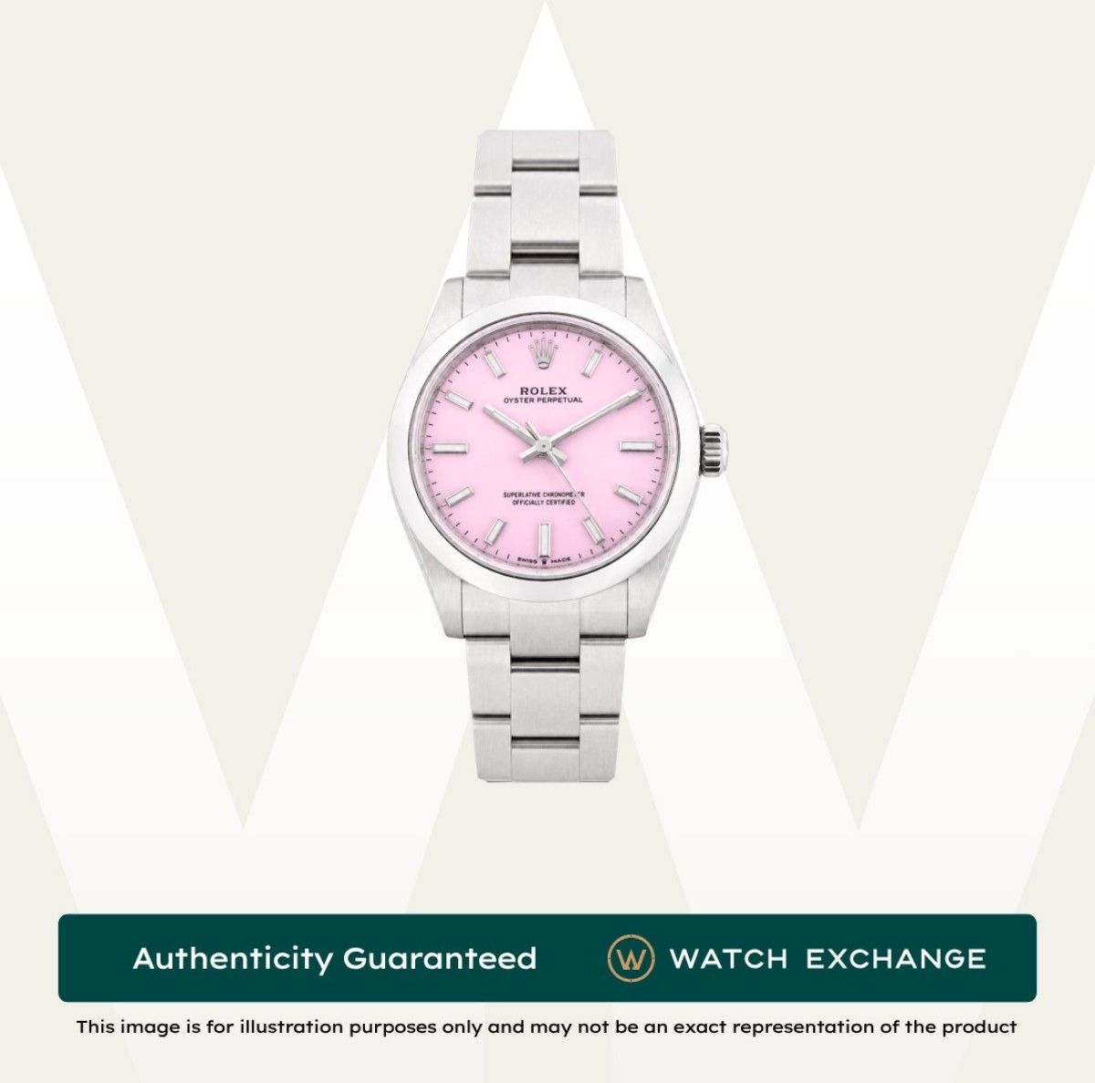 [New] Rolex Oyster Perpetual Oyster 277200 OP Candy Pink Dial Z29125 Sep 2026 (Category: Watches) located in Singapore. Submitted by watchexchange.sg (Listing ID 1465603623, Image 1). Description: [New] Rolex Oyster Perpetual Oyster 277200 OP Candy Pink Dial Z29125 Sep 2026 Price: $12,300 Brand: Rolex Model: 277200 Condition: New Dial: Candy Pink Case Diameter: 31mm Material: Stainless Steel Original Box: Yes Original Cert/Papers: Yes Dated: Sep 
