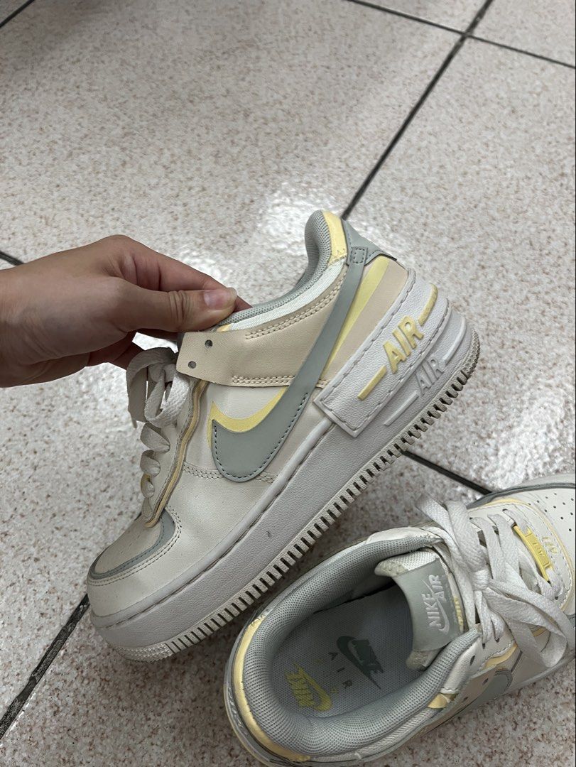 Nike AF1 Shadow "Sail/Citron Tint" sneakers (Category: Sneakers) located in Quezon City. Submitted by tmatts (Listing ID 1465603911, Image 3). Description: Nike AF1 Shadow “Sail/Citron Tint” sneakers Original: P6,655 Rfs: does not fit anymore dirt can be wiped Size: 37.5.