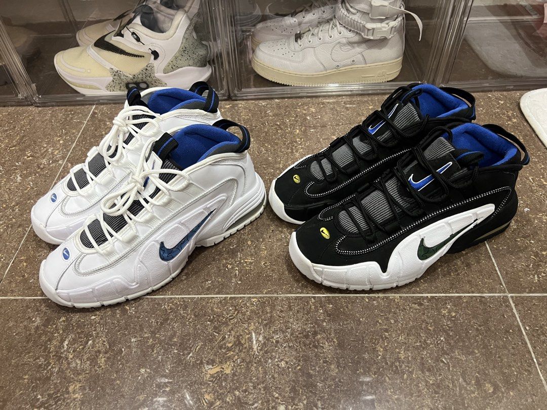 Nike Air Max Penny 1 OG Pack (Selling As Set) (Category: Sneakers) located in Angeles City. Submitted by jjpenny17 (Listing ID 1465622277, Image 1). Description: Nike Air Max Penny 1 OG Pack Selling As Set 5500 Pesos (Firm) Nike Air Max Penny 1 OG White Blue Size 8.5 Used Casually Only With OG Box Nike Air Max Penny 1 OG Black White Size 9 Used Casually Only 2010 Release Wear At Your Own Risk With Mini Seps & Air Bubble Cracks With OG Box Pampang