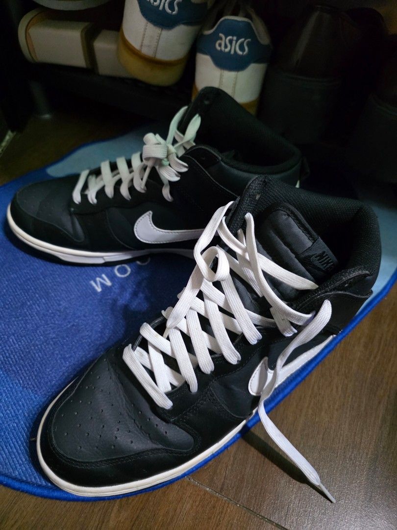 Nike Dunk High Retro Black White Panda US 9 (Category: Sneakers) located in Manila. Submitted by liveowl-c72e (Listing ID 1465622670, Image 1). Description: - Brand: Nike Dunk High Retro NO BOX - Colorway: Classic Black and White (Panda style) - Size: US9/UK8/EU42.5/27CM - Condition: Gently worn, clean uppers, light toe creasing, and minor sole wear - Details: High-top silhouette with white laces and iconic Swoosh branding - Status: Ready to wear