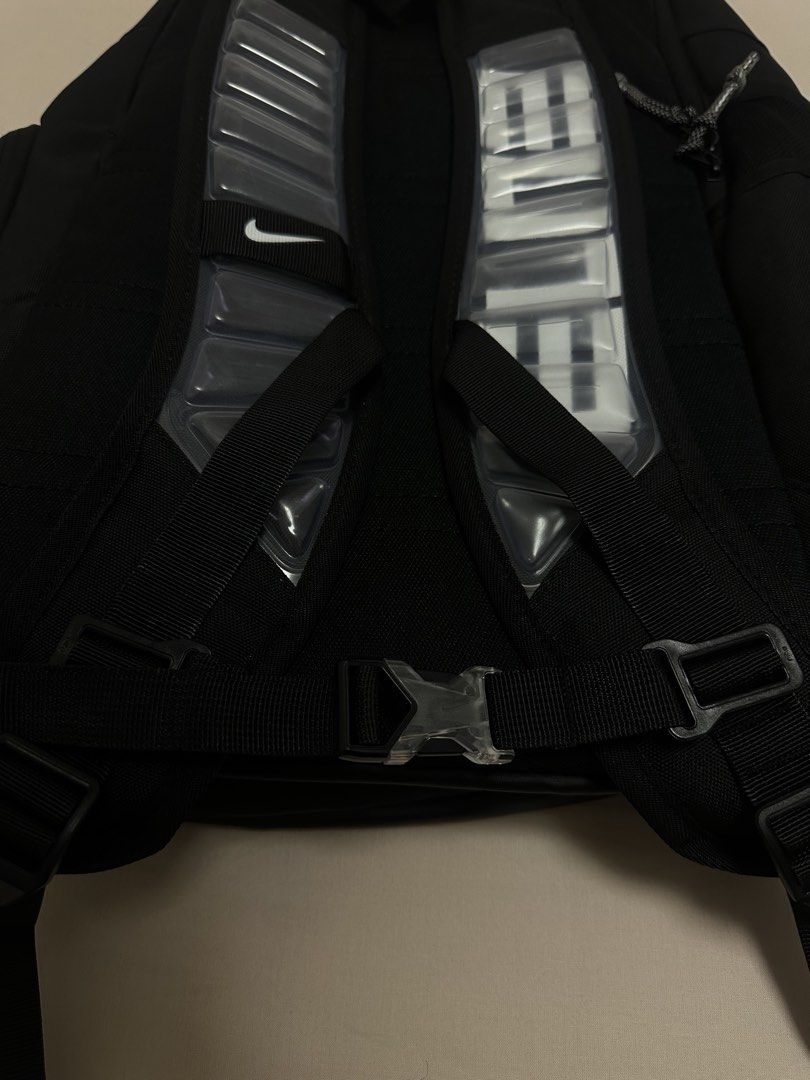 Nike Elite V1 black (Category: Backpacks) located in Manila. Submitted by buymyclothesplspls (Listing ID 1465666553, Image 2). Description: - Good Condition - Not use - Large main compartment with internal mesh pockets and zip organization - Signature transparent cushioning on shoulder straps with a secure sternum buckle - Side zipper pocket with ventilation eyelets for shoes or gear - Durable exterior featuring the iconic white Nike swoosh - Per